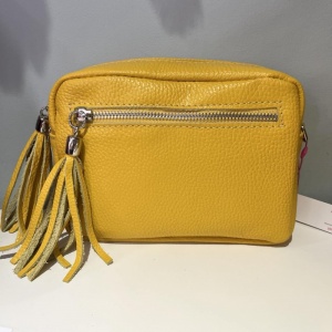 Double Tassel Leather Bag - Yellow